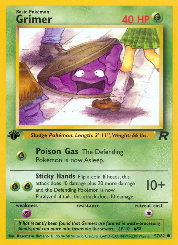 Grimer card from Team Rocket, number 57/82
