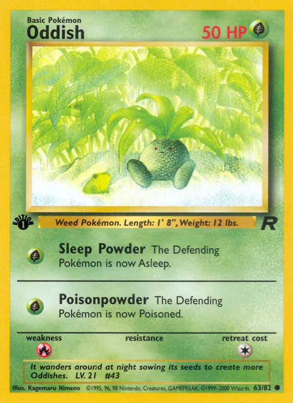 Oddish card from Team Rocket, number 63/82