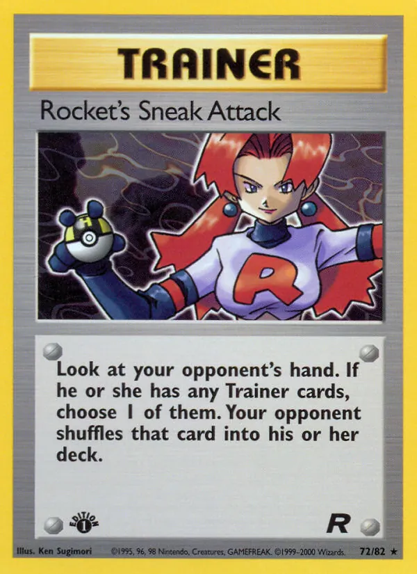Rocket's Sneak Attack card from Team Rocket, number 72/82