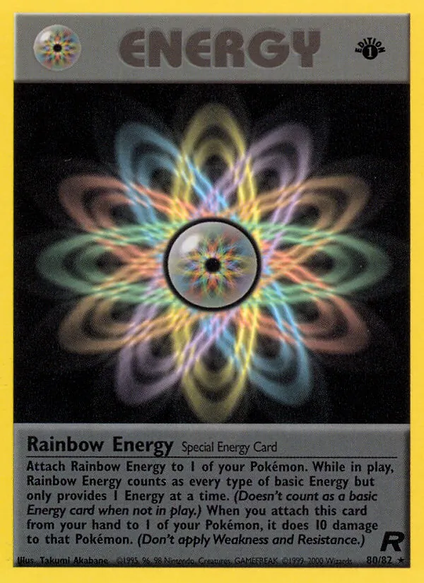 Rainbow Energy card from Team Rocket, number 80/82