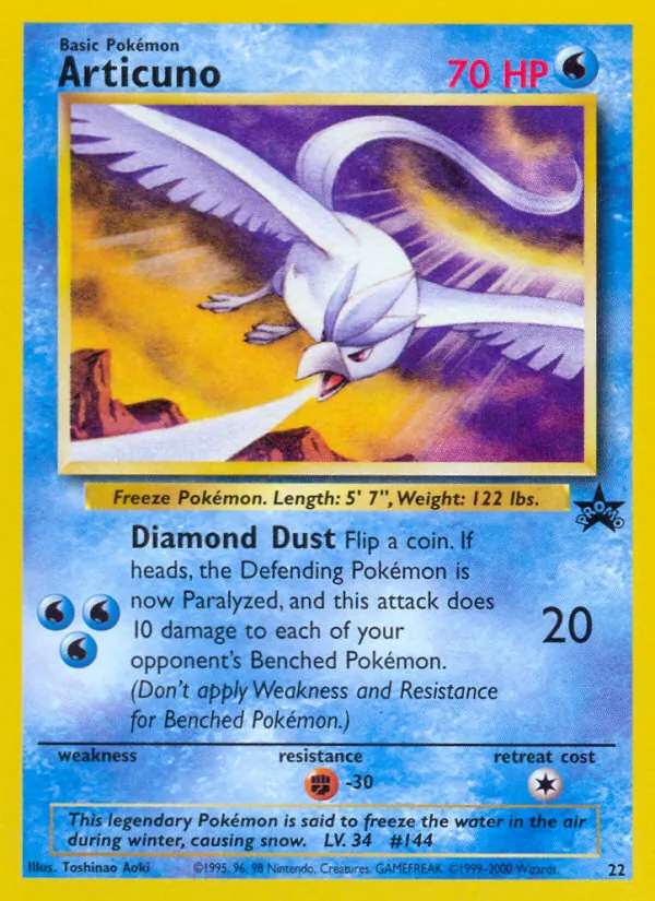 Articuno card from Wizards Black Star Promos, number 22/53