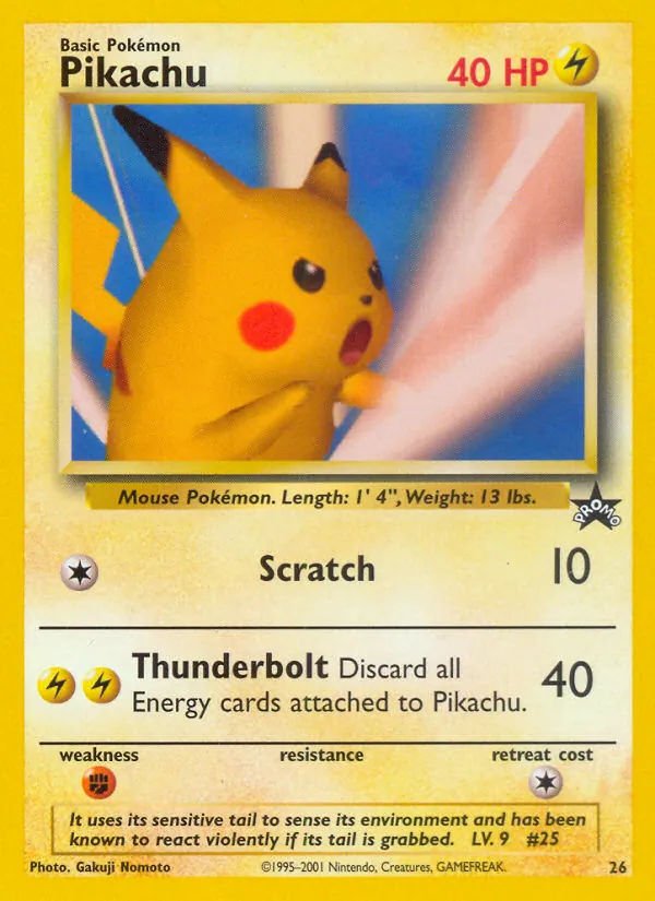 Pikachu card from Wizards Black Star Promos, number 26/53