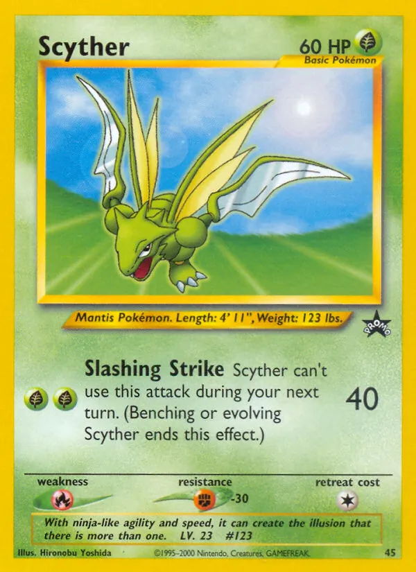 Scyther card from Wizards Black Star Promos, number 45/53