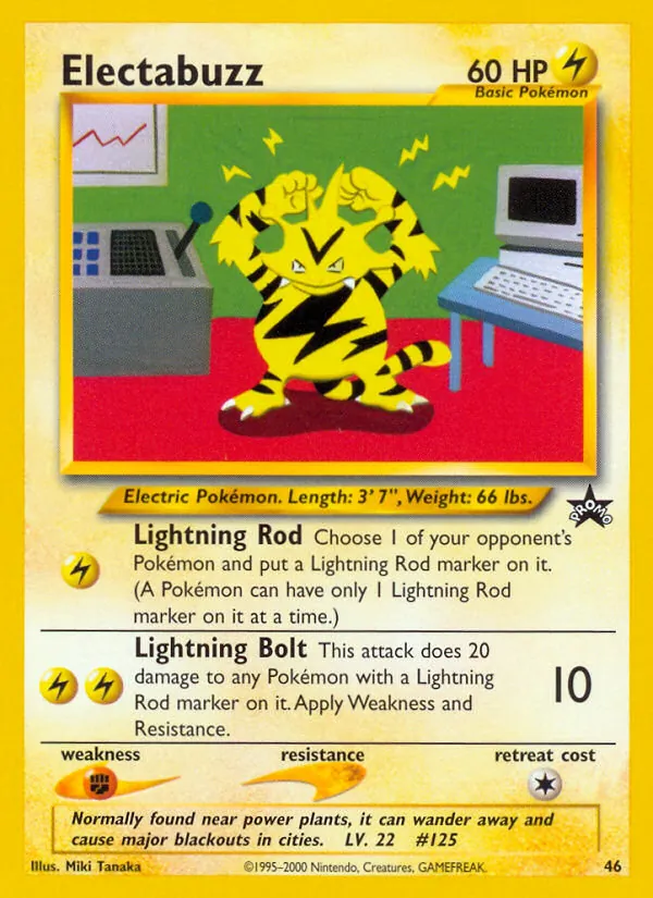 Electabuzz card from Wizards Black Star Promos, number 46/53