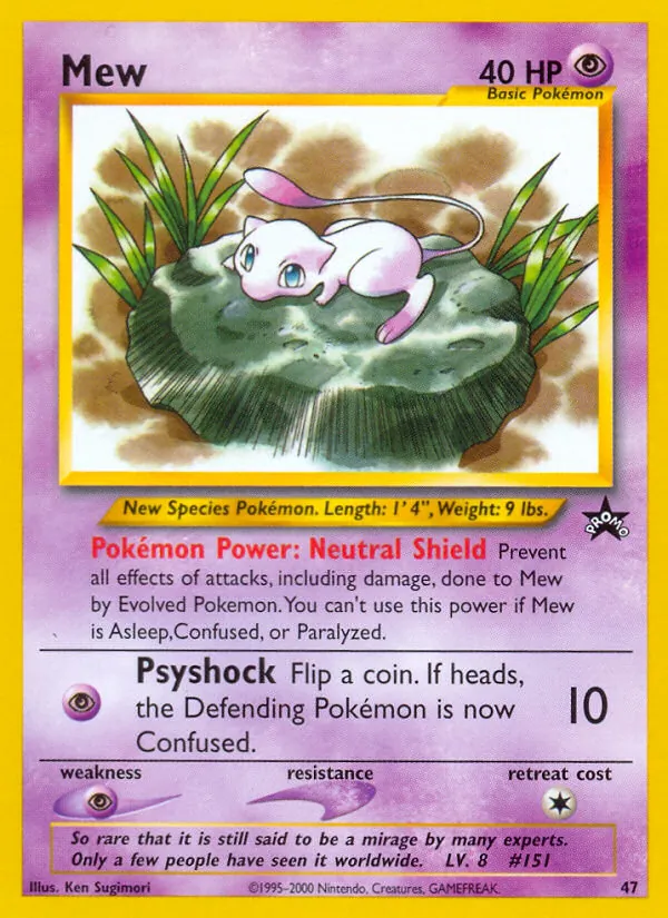 Mew card from Wizards Black Star Promos, number 47/53