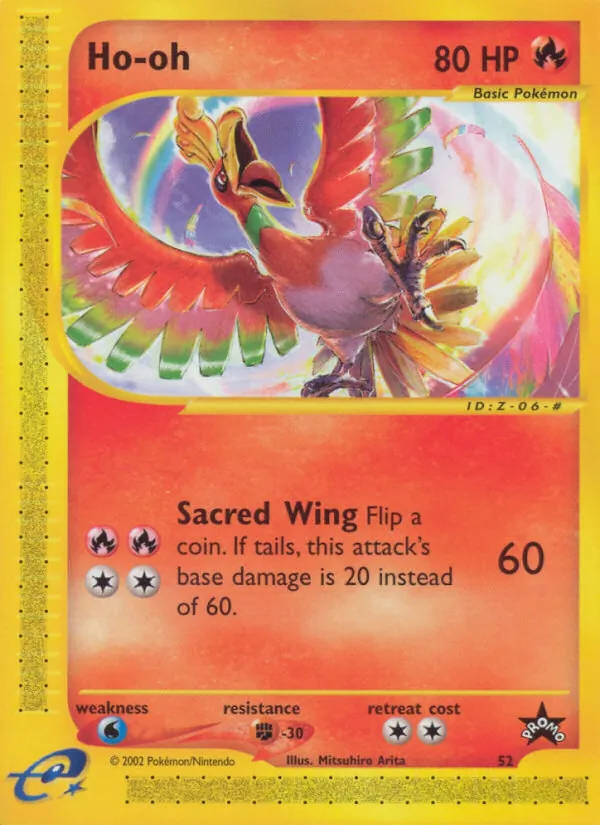 Ho-oh card from Wizards Black Star Promos, number 52/53