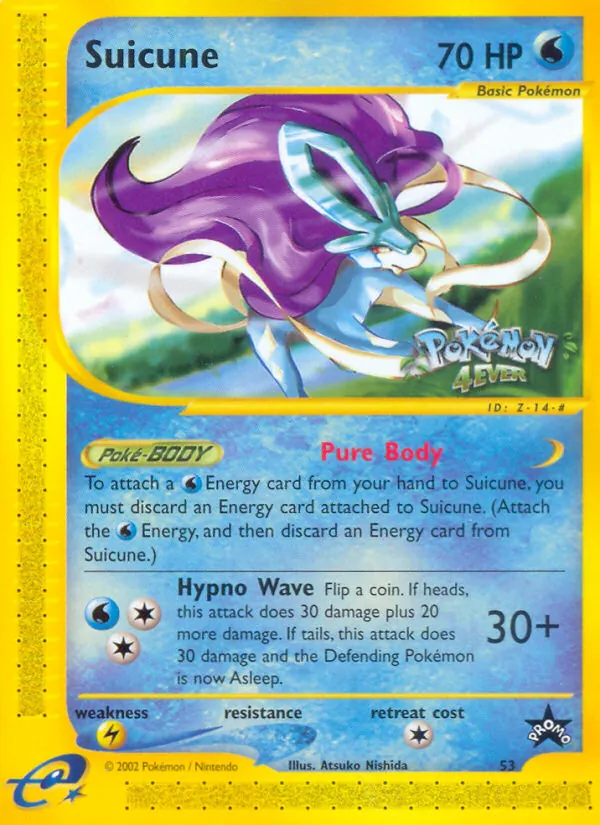 Suicune card from Wizards Black Star Promos, number 53/53