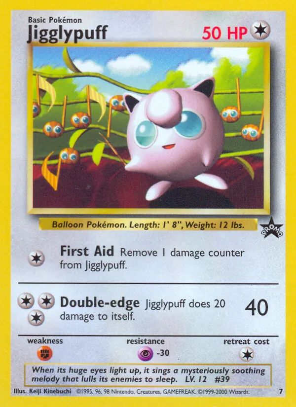 Jigglypuff card from Wizards Black Star Promos, number 7/53