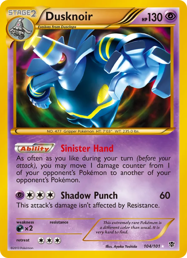 Dusknoir card from Plasma Blast, number 104/101