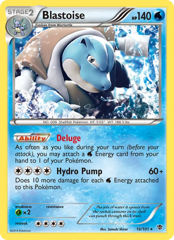 Blastoise card from Plasma Blast, number 16/101