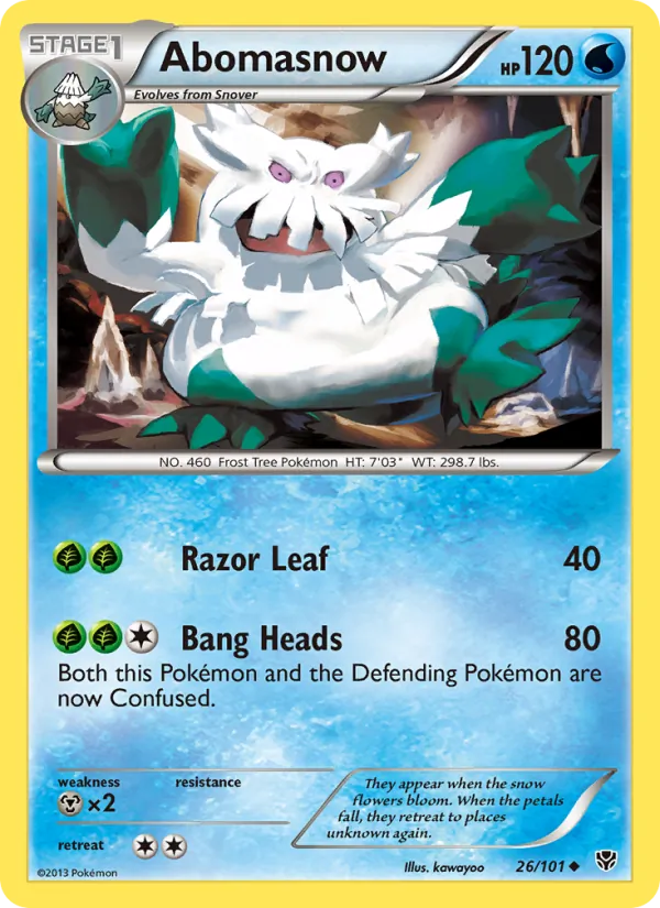 Abomasnow card from Plasma Blast, number 26/101