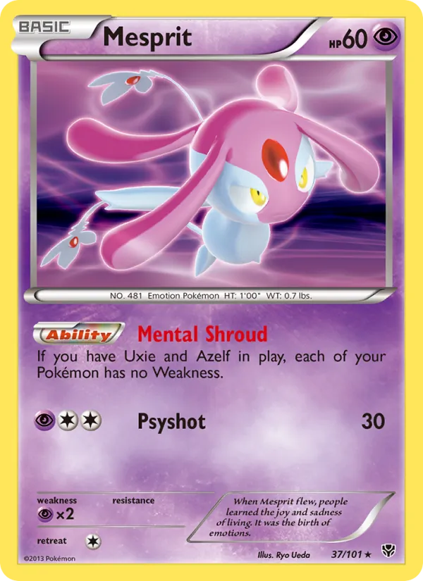 Mesprit card from Plasma Blast, number 37/101