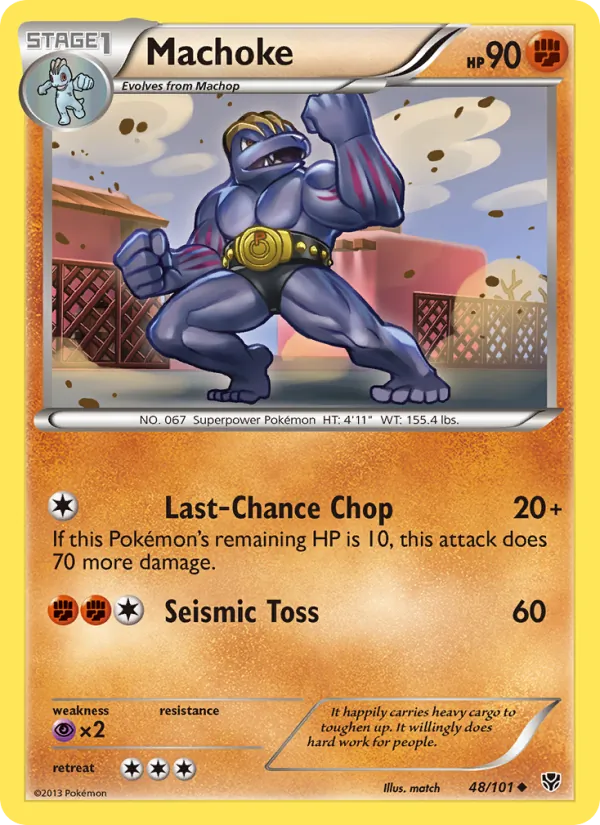 Machoke card from Plasma Blast, number 48/101