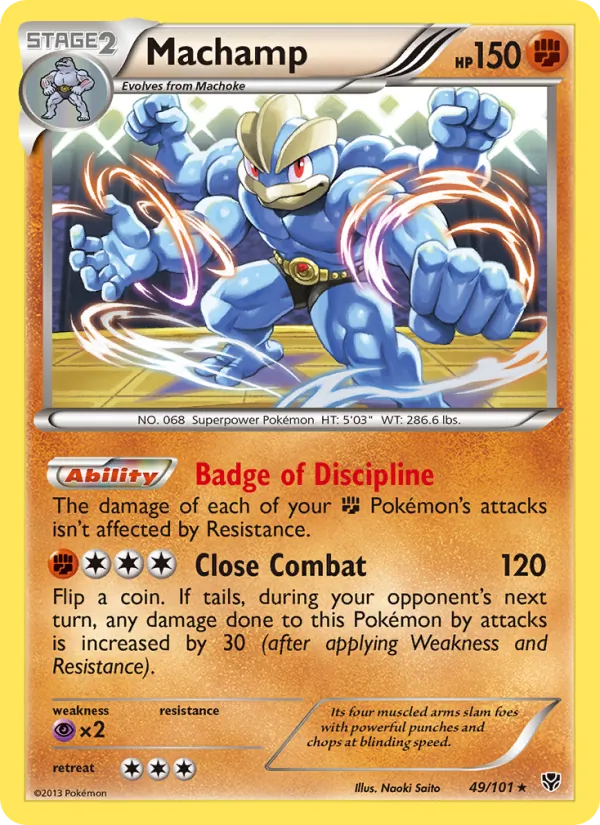 Machamp card from Plasma Blast, number 49/101