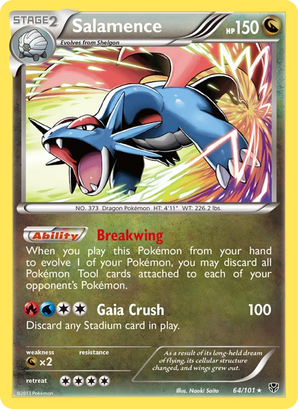 Salamence card from Plasma Blast, number 64/101