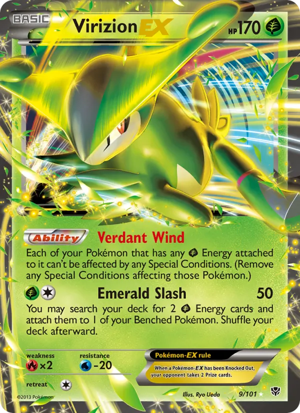 Virizion-EX card from Plasma Blast, number 9/101