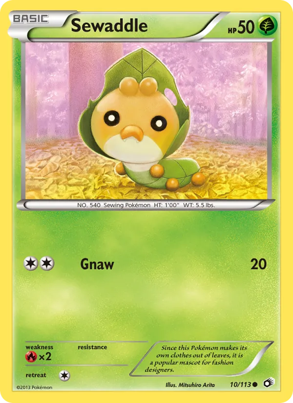 Sewaddle card from Legendary Treasures, number 10/113