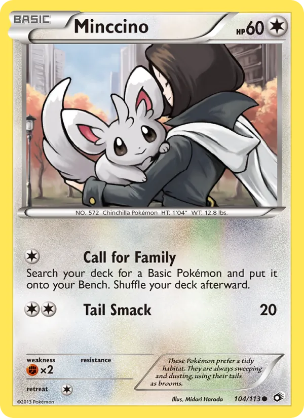 Minccino card from Legendary Treasures, number 104/113