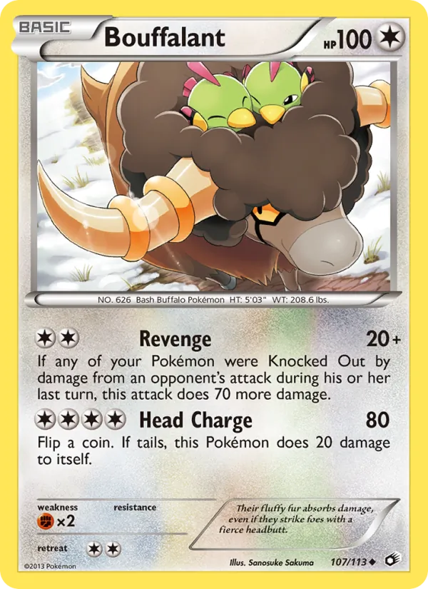 Bouffalant card from Legendary Treasures, number 107/113