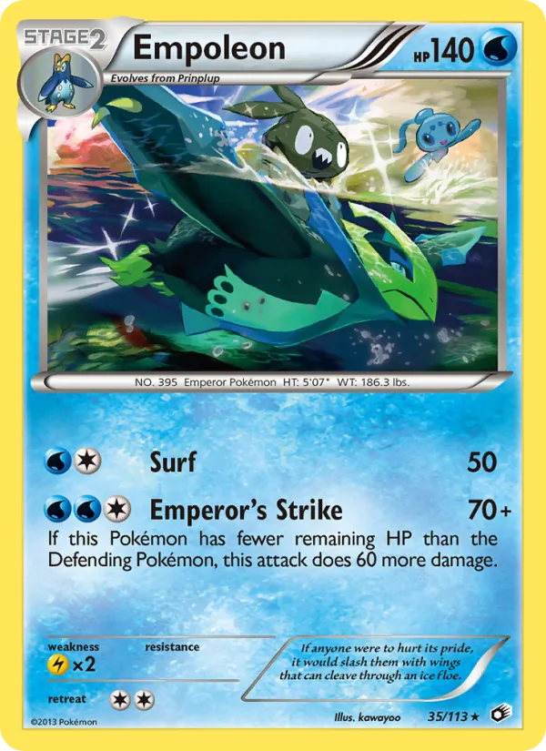Empoleon card from Legendary Treasures, number 35/113