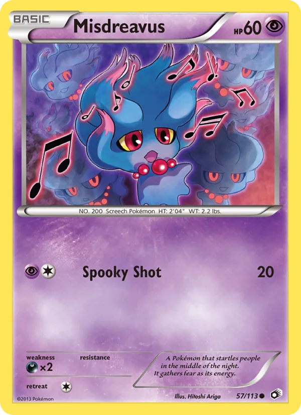 Misdreavus card from Legendary Treasures, number 57/113