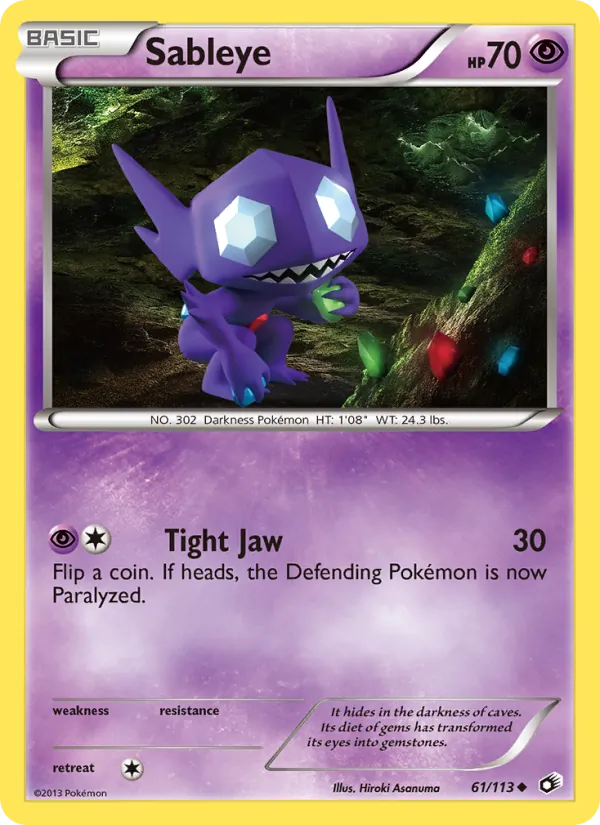 Sableye card from Legendary Treasures, number 61/113