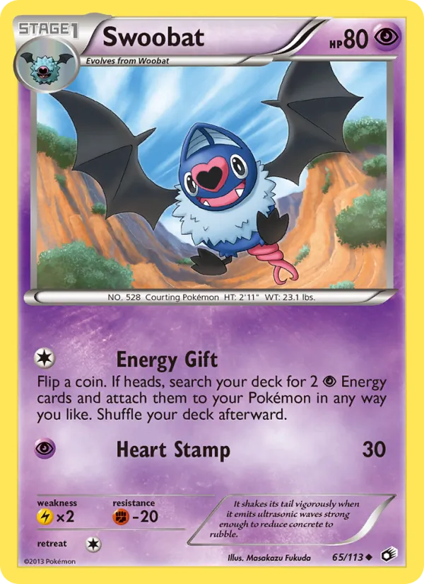 Swoobat card from Legendary Treasures, number 65/113