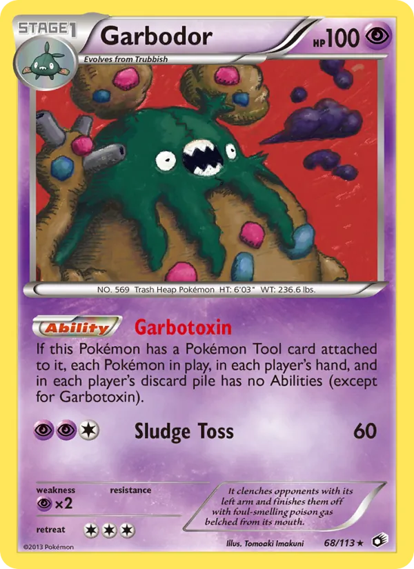 Garbodor card from Legendary Treasures, number 68/113