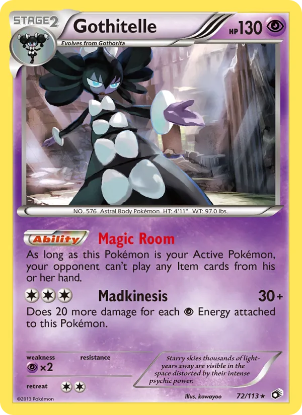 Gothitelle card from Legendary Treasures, number 72/113
