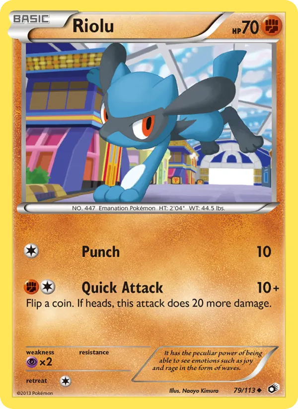Riolu card from Legendary Treasures, number 79/113