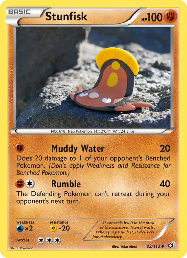 Stunfisk card from Legendary Treasures, number 83/113