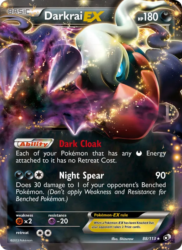 Darkrai-EX card from Legendary Treasures, number 88/113