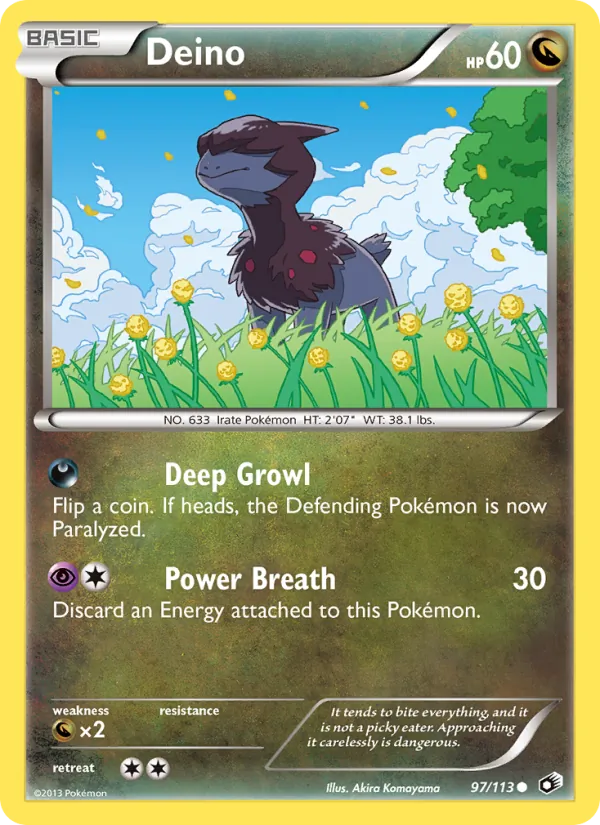 Deino card from Legendary Treasures, number 97/113