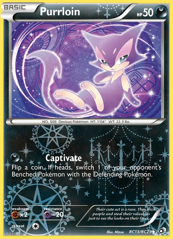 Purrloin card from Legendary Treasures, number RC13/113