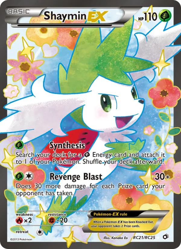 Shaymin-EX card from Legendary Treasures, number RC21/113