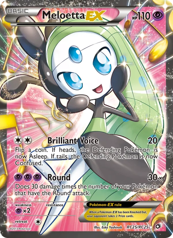 Meloetta-EX card from Legendary Treasures, number RC25/113