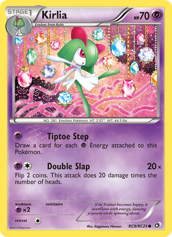 Kirlia card from Legendary Treasures, number RC9/113