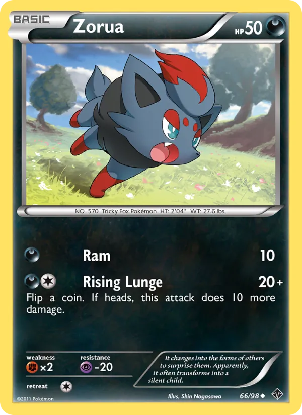 Kartu Zorua dari Emerging Powers, nomor 66/98