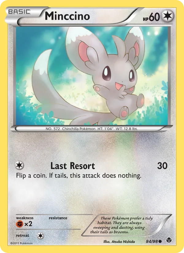 Minccino card from Emerging Powers, number 84/98