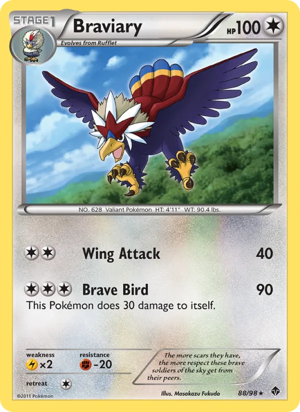 Kaart Braviary uit Emerging Powers, nummer 88/98