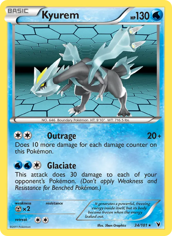 Kartu Kyurem dari Noble Victories, nomor 34/101