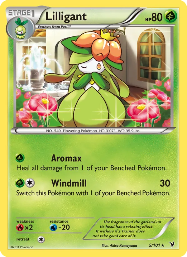 Kaart Lilligant uit Noble Victories, nummer 5/101