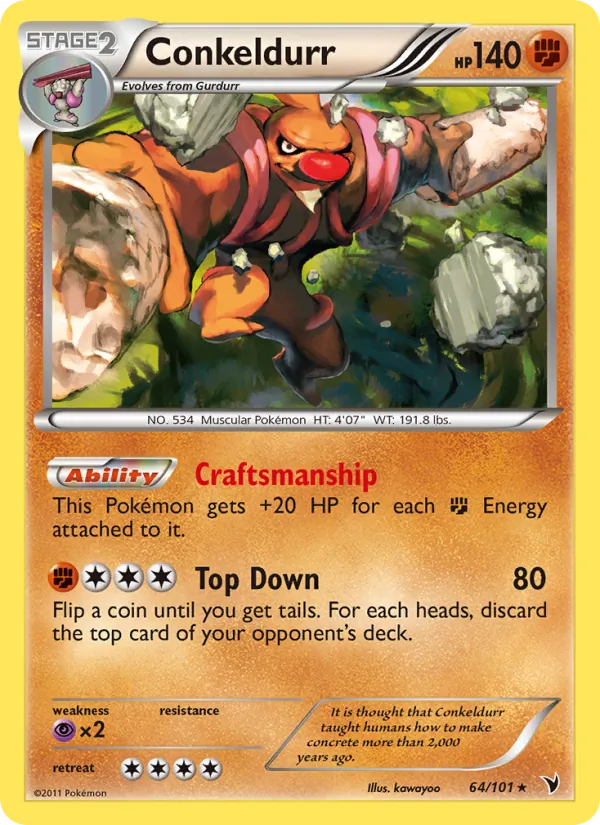 Kartu Conkeldurr dari Noble Victories, nomor 64/101