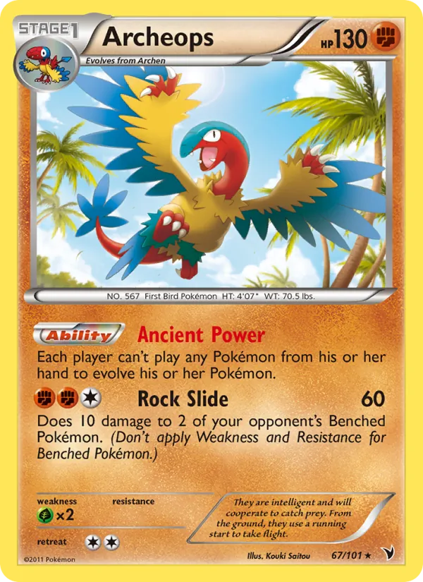Kartu Archeops dari Noble Victories, nomor 67/101