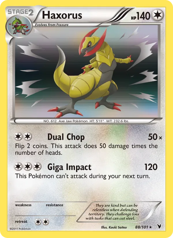 Haxorus card from Noble Victories, number 88/101