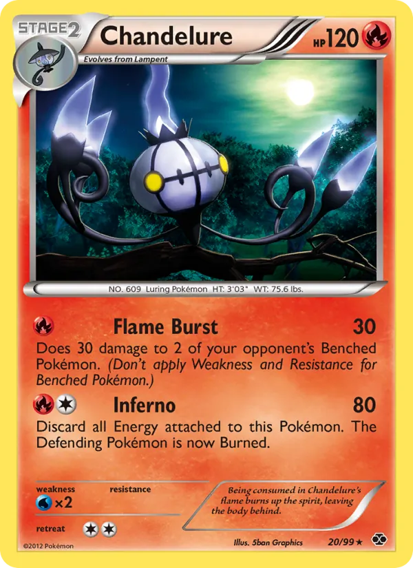 Chandelure card from Next Destinies, number 20/99
