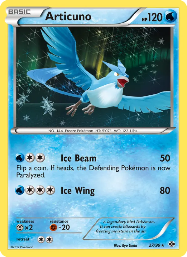 Articuno card from Next Destinies, number 27/99