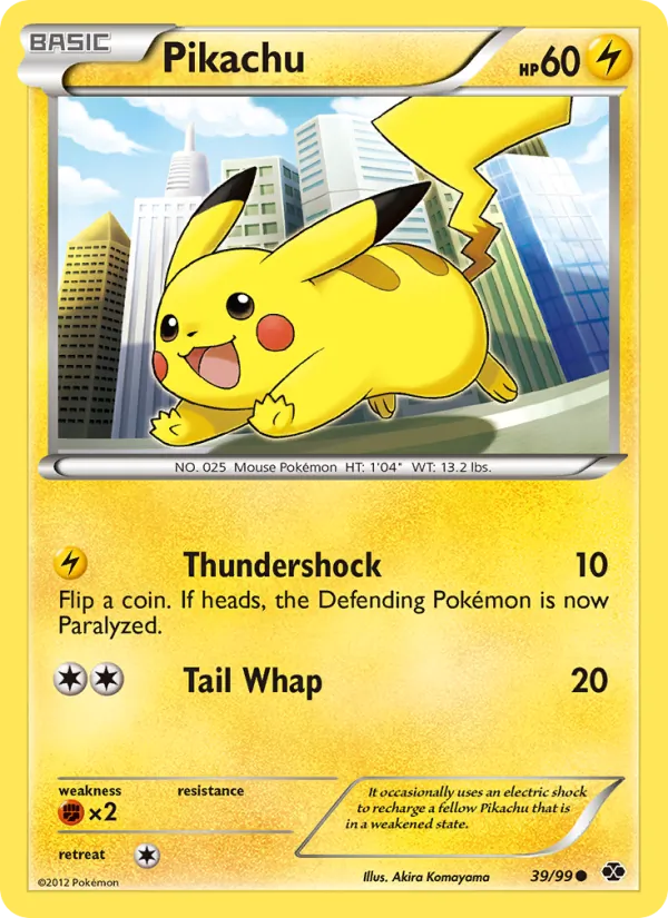 Kaart Pikachu uit Next Destinies, nummer 39/99