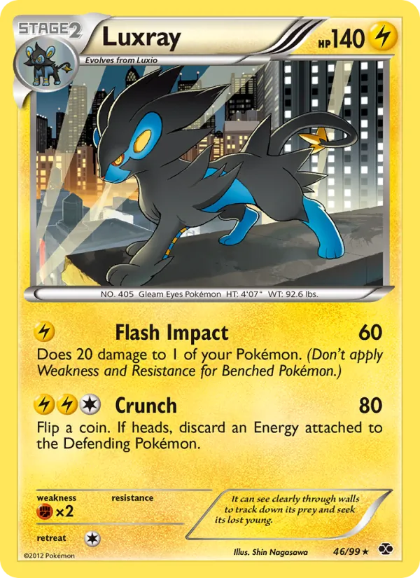 Luxray card from Next Destinies, number 46/99