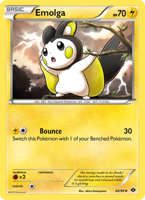Kaart Emolga uit Next Destinies, nummer 49/99